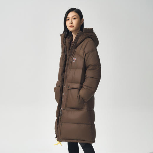 北极狐 长款白鹅绒羽绒服女士 防风保暖户外极地探险鹅绒服86126 商品图1