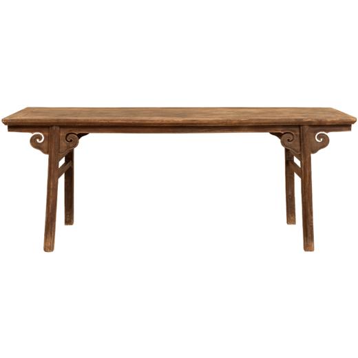 清早期 榉木夹头榫如意云纹平头案 商品图5