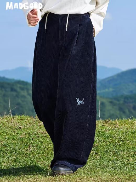 马得工地/MDGDCK244309/小狗刺绣坑条灯笼裤 商品图1