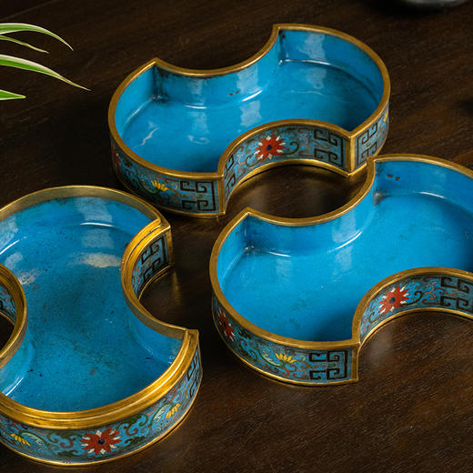 清 铜胎掐丝珐琅银锭形双层盖盒 商品图2