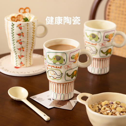 摩登主妇陶瓷马克杯宿舍用特别好看的杯子大容量早餐杯家用喝水杯 商品图4