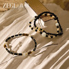 ZEGL设计师落日鎏金虎眼石手串珍珠手链女黑玛瑙串珠秋冬叠戴手饰 商品缩略图3