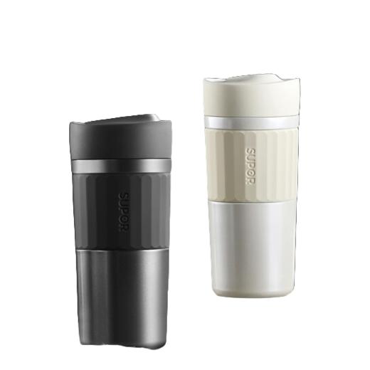 苏泊尔（SUPOR）保温杯智能显温纯钛水杯男女士咖啡杯商务办公室泡茶杯大容量便携带茶滤随身杯子 礼盒装 42HV10珠光白 420ML 商品图0