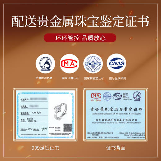 Winy999足银悦朵戒指轻奢小众四叶草指环可定制刻字单戒送女友生日礼物 商品图7