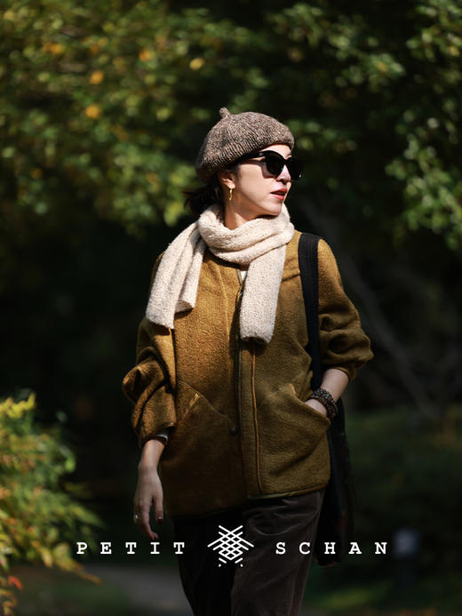 PETIT SCHAN小闪 #075 Coarse grain bag 杂粮包 羊绒骆驼绒牦牛绒手纺纱手编贝雷帽画家帽 商品图4