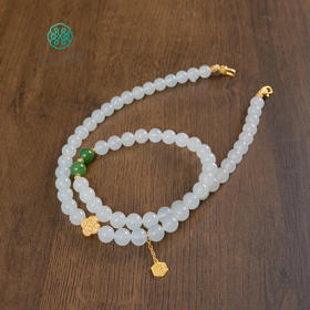 和田玉项链-圆珠约7mm