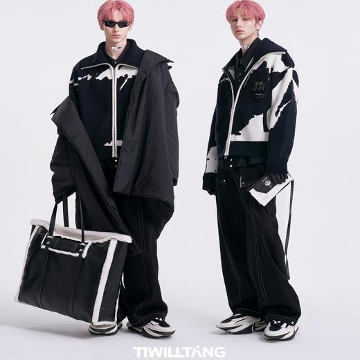 启世录TIWILLTANG"极域陨雪"提花针织开衫毛衣厚夹克 商品图4