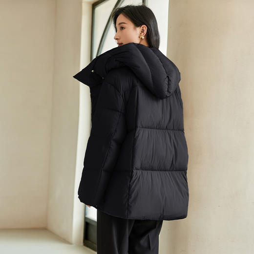 VICTORIA&VERA冬季系列-3“德芙小姐”极简风设计师款宽松磁吸大扣子A版白鸭绒中长款羽绒服 商品图5