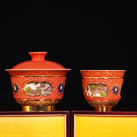《清明上河图》珐琅转心盖碗/主人杯 | 双大师联袂设计创作，红红火火360°旋转 商品图5