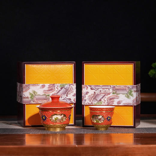 《清明上河图》珐琅转心盖碗/主人杯 | 双大师联袂设计创作，红红火火360°旋转 商品图0