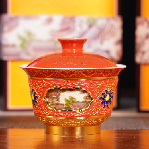 《清明上河图》珐琅转心盖碗/主人杯 | 双大师联袂设计创作，红红火火360°旋转 商品图1