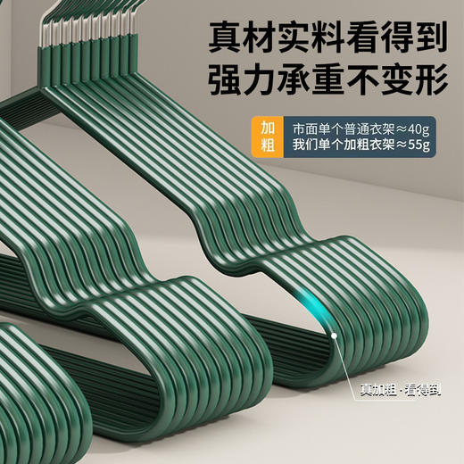 「9.9到手10支！数色可选」浸塑加粗衣架新款特粗衣架成人衣架浸塑防滑无痕衣撑子晾儿童收纳整理衣架 商品图2