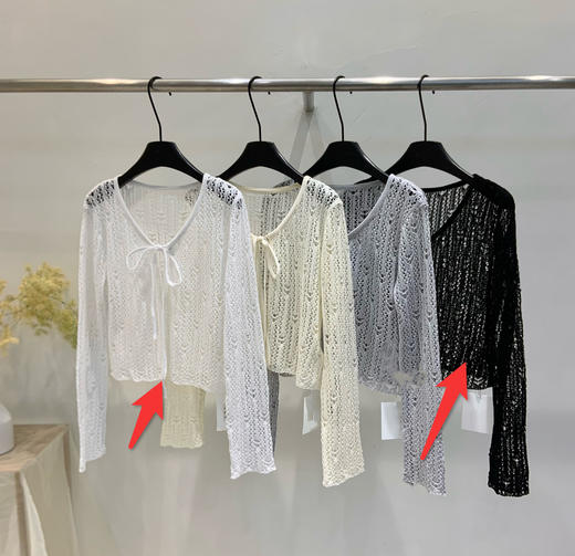 【门店同款】ENJOY秋季C-针织钩花系带开衫 159250706 商品图0