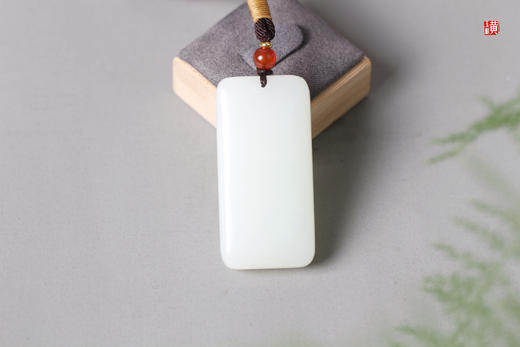 和田玉白玉【平安无事牌】吊坠   配精美挂绳 商品图2