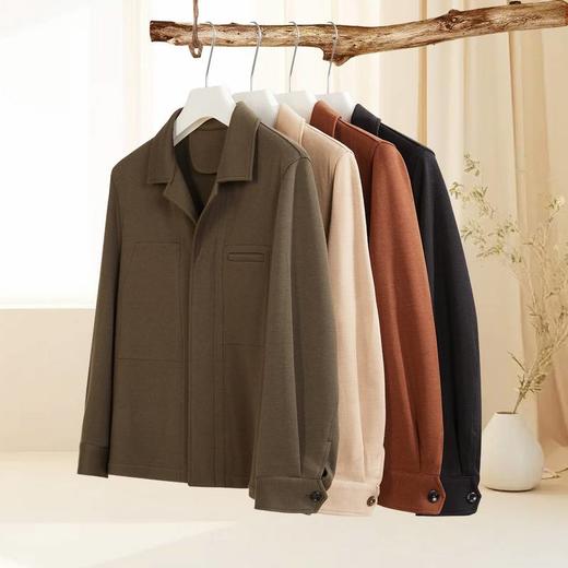 【城韵夹克】 圣得西男装老钱风羊毛休闲夹克2452032349 商品图4