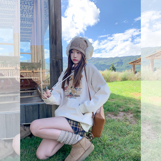 <曾小咸推荐>美式复古卡通印花连帽卫衣 日常199.99 立减110 秒杀89.99！！ 商品图1