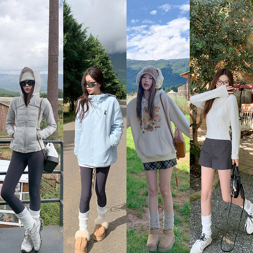 <曾小咸推荐>百搭坑条针织4色袜套 商品图3