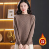CC-101-8980秋冬新款半高领加绒厚款毛衣针织打底衫休闲通勤时髦上衣 商品缩略图2