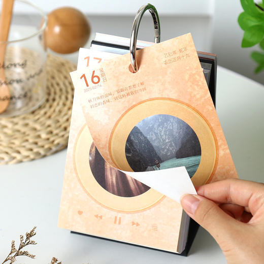 【唱片日历❗️与音乐相伴走过一年四季】带给你每天不一样的视觉新鲜感，加厚纸张 稳固三角底座，一天一页桌面摆件365张唱片歌词日历QQ直播引流品 商品图2