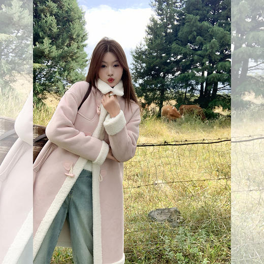 <曾小咸推荐>新品现货秒杀！卖完下架不再补 ！微信粉丝打折价！！ 皮毛一体中长款毛呢大衣 日常429.99/件 立减210 秒杀219.99/件！！ 商品图2