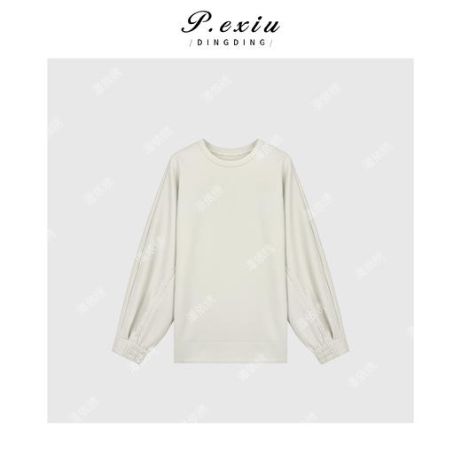 03-4潘依绣丁丁宠粉空气棉灯笼袖慵懒风韩系休闲长袖卫衣 WH00256 商品图1