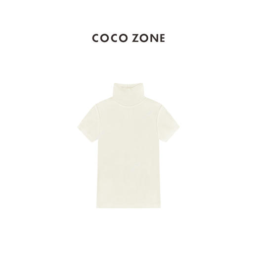 COCO ZONE 美式立领短袖打底衫简约显瘦T恤CC1D2576 商品图0