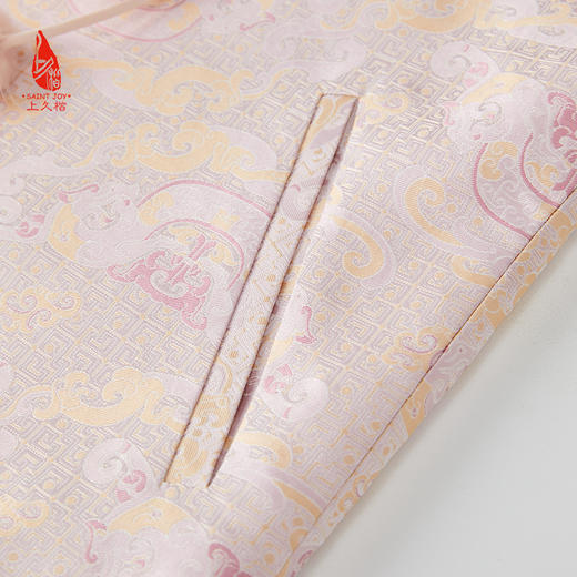SAINTJOY/上久楷 女式宋锦貂绒丝棉外套 中式上衣 中国风 复古 龙行云纹锦 CY1024207011 商品图9