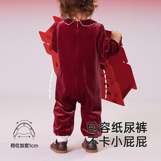 英氏婴儿连体衣春秋季长袖女童可爱喜庆衣服拜年服2025新款爬服 商品图2