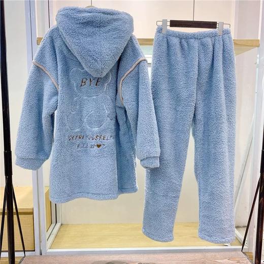 秋冬珊瑚绒保暖家居服连帽套装【21R41323】 商品图3