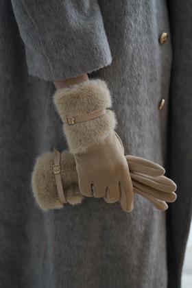 出口法国专柜撤款 | 法国设计师款德绒手套，戴上不臃肿，搭配大衣绝了