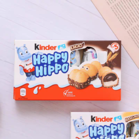 健达开心河马造型牛奶可可酱注心威化饼干103.5g