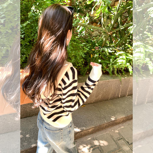 <曾小咸推荐>现货秒杀 ！微信超特价！ 条纹连帽毛衣 日常169.99 立减80 秒杀89.99！！ 商品图4