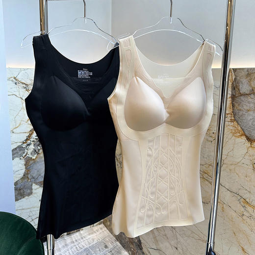 【三合一塑形】官网899！雕花背心女 纤薄无痕聚拢带乳胶胸垫免穿文胸 商品图3