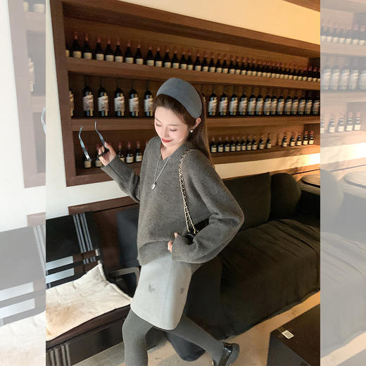 <曾小咸推荐>1.27 新品现货秒杀！卖完下架不再补 ！微信粉丝打折价！！高级感灰色绣花毛呢短裙显瘦 日常149.99/件 立减80 秒杀69.99！！ 商品图3