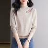 CC-tbrk-1703刺绣复古简约百搭毛衣针织打底衫秋冬季新款设计感休闲慵懒上衣 商品缩略图2