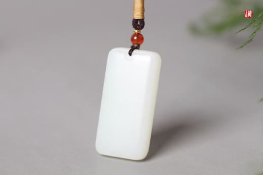 和田玉白玉【平安无事牌】吊坠   配精美挂绳 商品图4