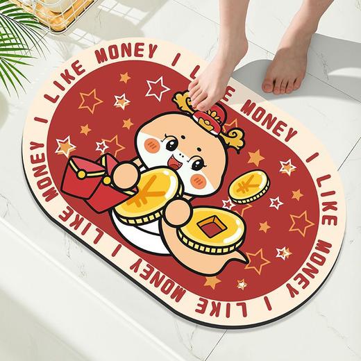 【吸水耐脏❗️浴室防滑垫】马年加厚吸水软地垫浴室吸水防滑速干，舒适柔软地垫手感亲肤细腻，脚垫新年卫生间家用厕所门口地毯QQ 商品图3