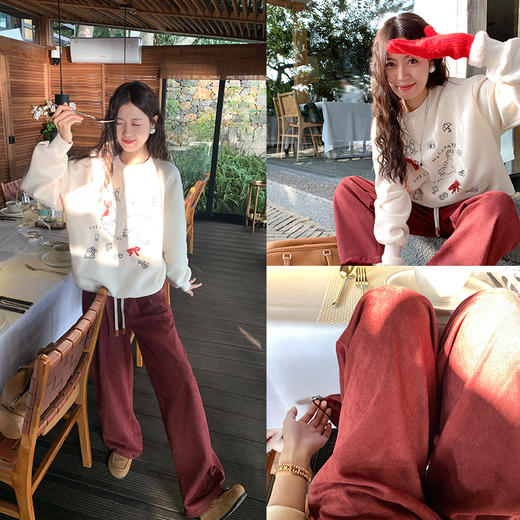 【179元任选2件】最后一波现货！杏色字母刺绣卫衣 商品图2