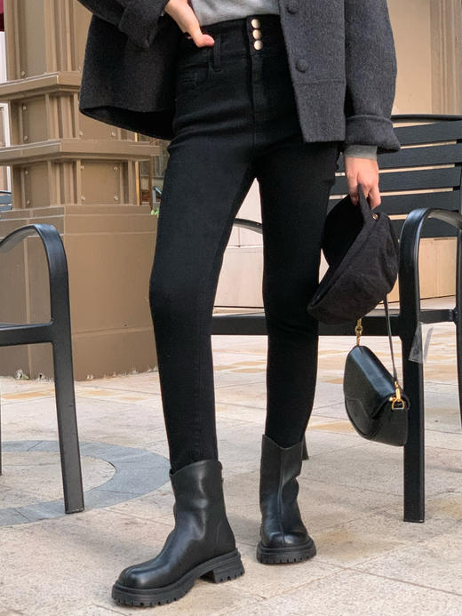 【百图lulu定制】【筷子腿牛仔裤】内里磨毛  弹力 小脚牛仔裤 商品图6