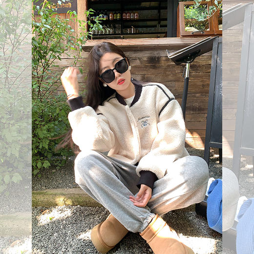 <曾小咸推荐>现货秒杀 ！微信超特价！ 羊羔毛棒球服外套 日常299.99 立减150 秒杀149.99！！ 商品图3