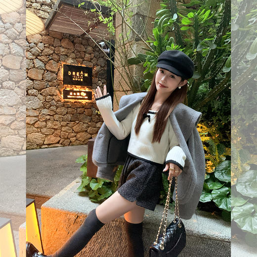 【129元任选2件】现货！高腰百搭黑色小香风短裤 商品图1