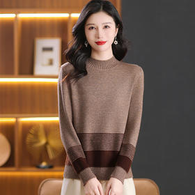 CC-103-66159秋冬季新款优雅简约时尚宽松羊毛针织打底衫毛衣显瘦叠穿上衣