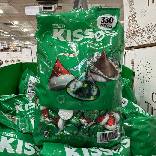 Hershey水滴巧克力绿色款🔥特价！298元/袋！Kisses好时牛奶巧克力1.52kg🔥一包有330粒💧一年才出一次的圣诞🎄装缤纷的色彩 商品图0