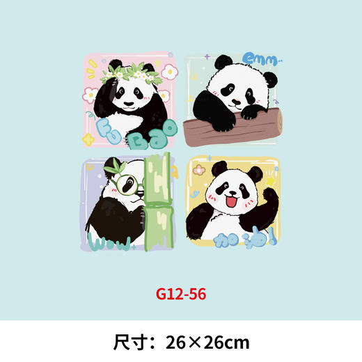 趣味可爱卡通柿柿熊猫国潮印花T恤卫衣图案热转印白墨胶印烫画贴 商品图6