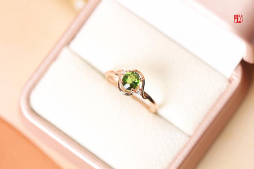 【诗语】18K金镶绿碧玺戒指 商品图4