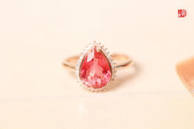 【奕璇】18K金镶红碧玺戒指