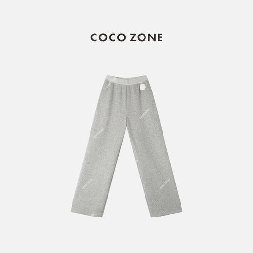 COCO ZONE 简约松紧腰前幅图案摇粒绒加厚休闲裤CC2D2766 商品图2