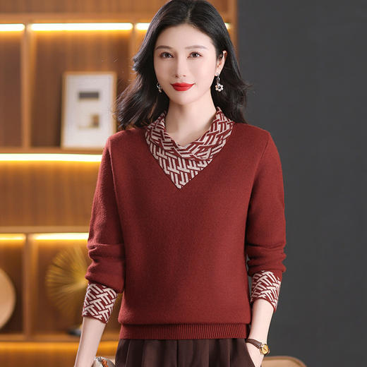 CC 66162一体绒保暖针织毛衣显白上衣 商品图3