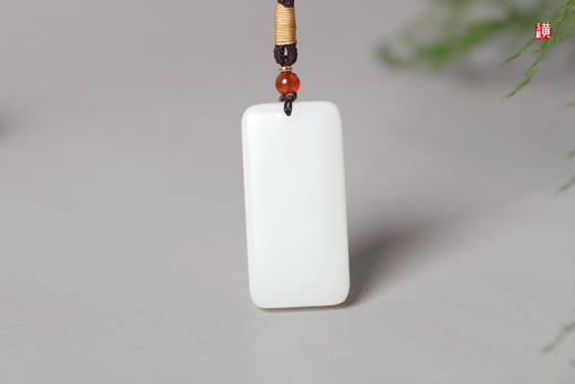 和田玉白玉【平安无事牌】吊坠   配精美挂绳 商品图3