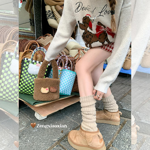 <曾小咸推荐>百搭坑条针织4色袜套 商品图1